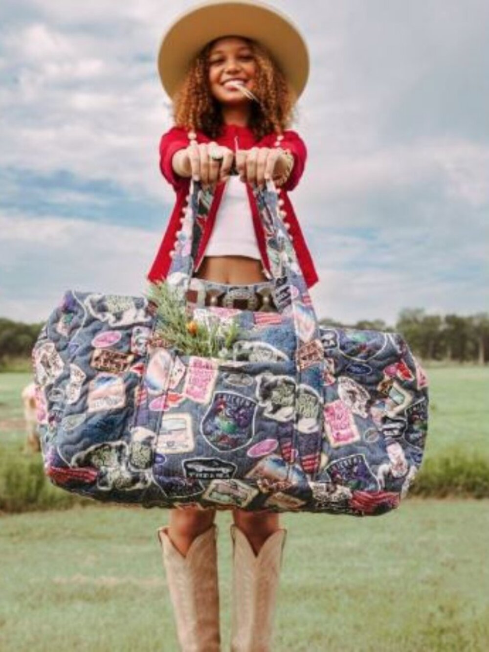 Junk Gypsy Denim Patches Duffle Bag